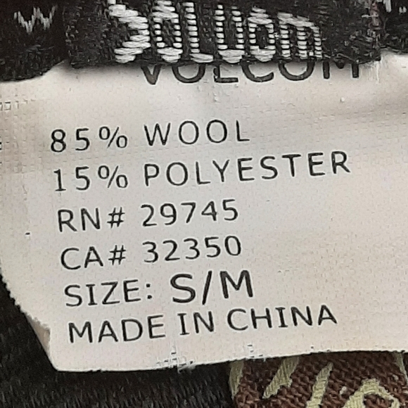 Volcom Wool Skater Hat Brown & Black S/M Men's - Picture 9 of 9